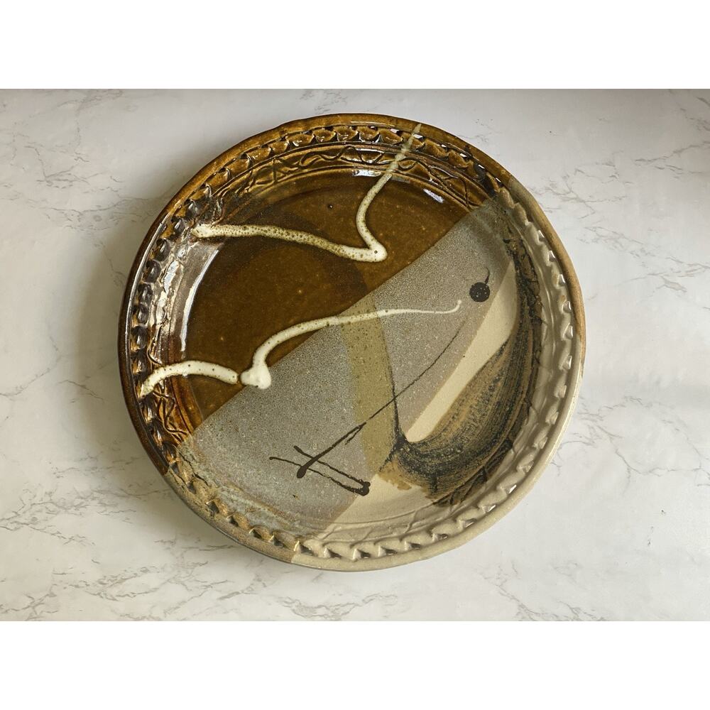 Studio Art Pottery Abstract Design 11” Plate by Christopher Bragg - Earthenware